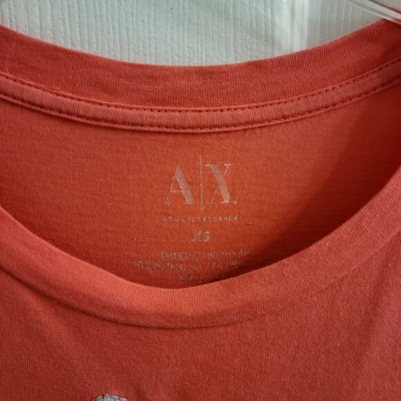 Armani Exchange Coral T-Shirt‎ with Yellow Sequin Scooter - Picture 7 of 7
